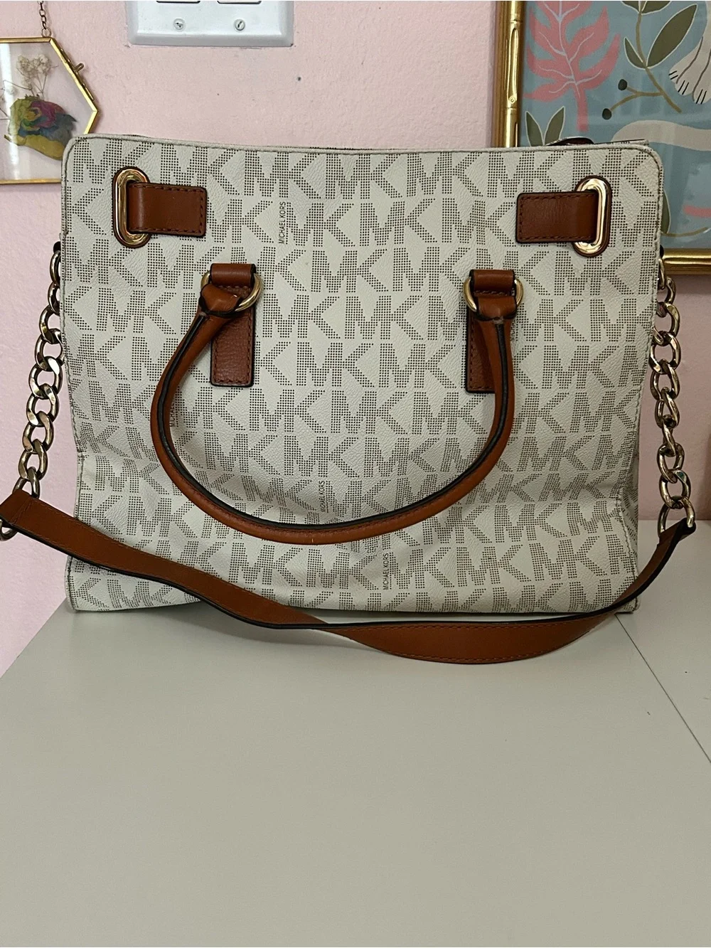 Michael Kors Hamilton Signature Logo Large Satchel